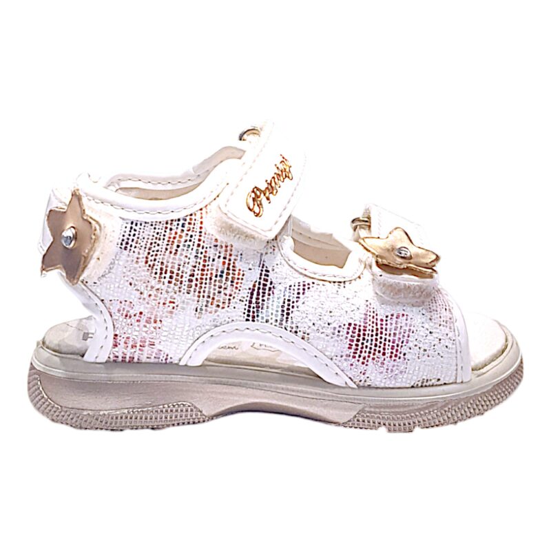 Sandalo primi passi bambina bianco con triplo strappo – Primigi