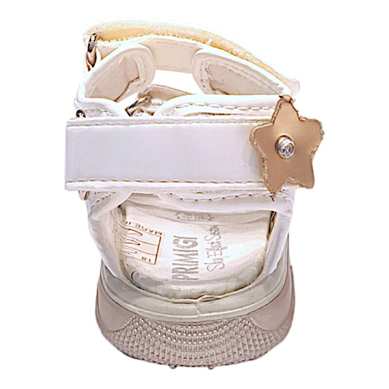 Sandalo primi passi bambina bianco con triplo strappo – Primigi
