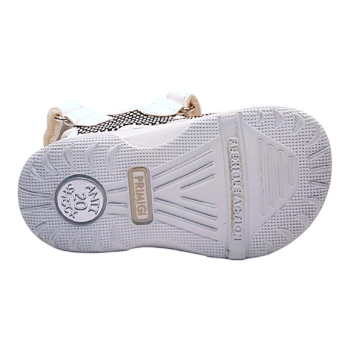 Sandalo primi passi bambina bianco-grigio con triplo strappo – Primigi