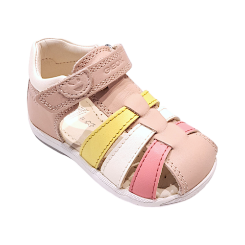 Sandalo primi passi bambina rosa multicolor con strappo – Geox