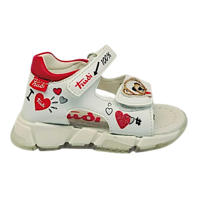 Sandalo primi passi per bambina Trudi bianco con orsetto e doppio strappo – Easy Shoes 2 Sandalo primi passi per bambina Trudi bianco con orsetto e doppio strappo – Easy Shoes