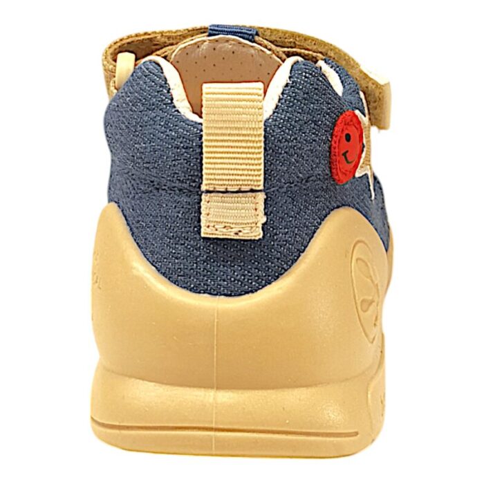 Sandalo primi passi per bambino modello ragnetto color beige e jeans - Biomecanics
