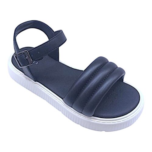 Sandalo ragazza black con strappo fashion glam - Geox