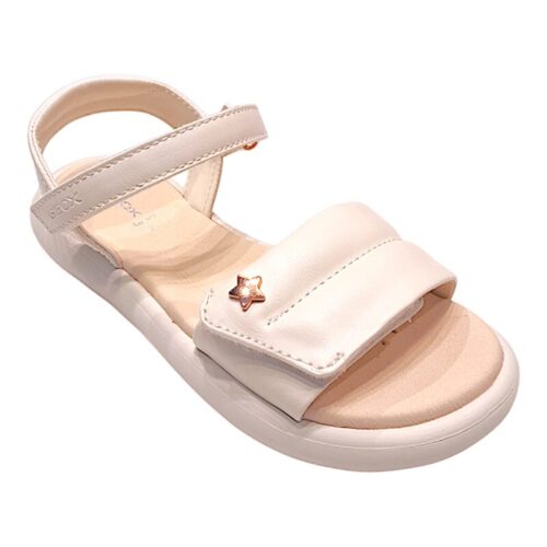 Sandalo ragazza ivory con strappo fashion glam - Geox