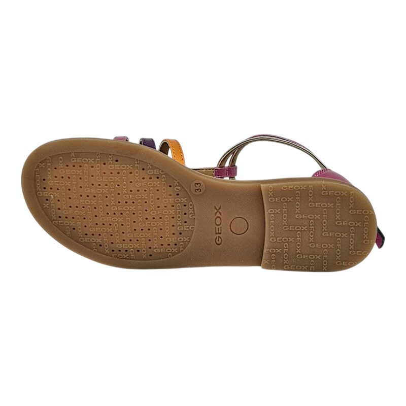 Sandalo ragazza metallic fucsia-silver-violet-gold con fibbie alla caviglia e zip sul tallone - Geox 5 Sandalo ragazza metallic fucsia-silver-violet-gold con fibbie alla caviglia e zip sul tallone - Geox