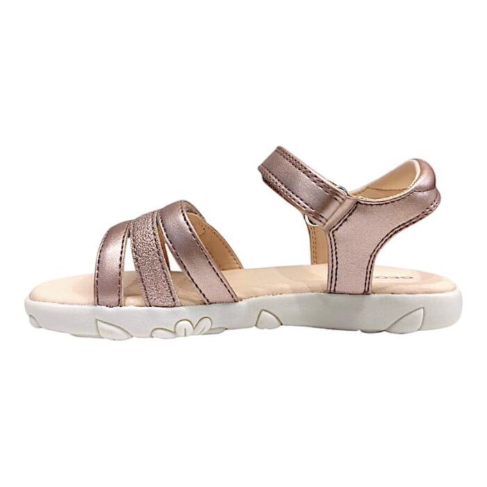 Sandalo ragazza metallic rose con strappo - Geox