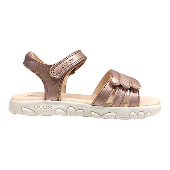 Sandalo ragazza metallic rose con strappo - Geox