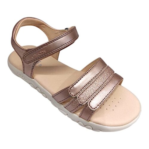 Sandalo ragazza metallic rose con strappo - Geox