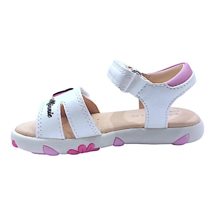 Sandalo ragazza minnie white-dk pink con doppio strappo