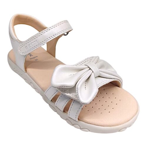Sandalo ragazza pearly white con doppio strappo - Geox
