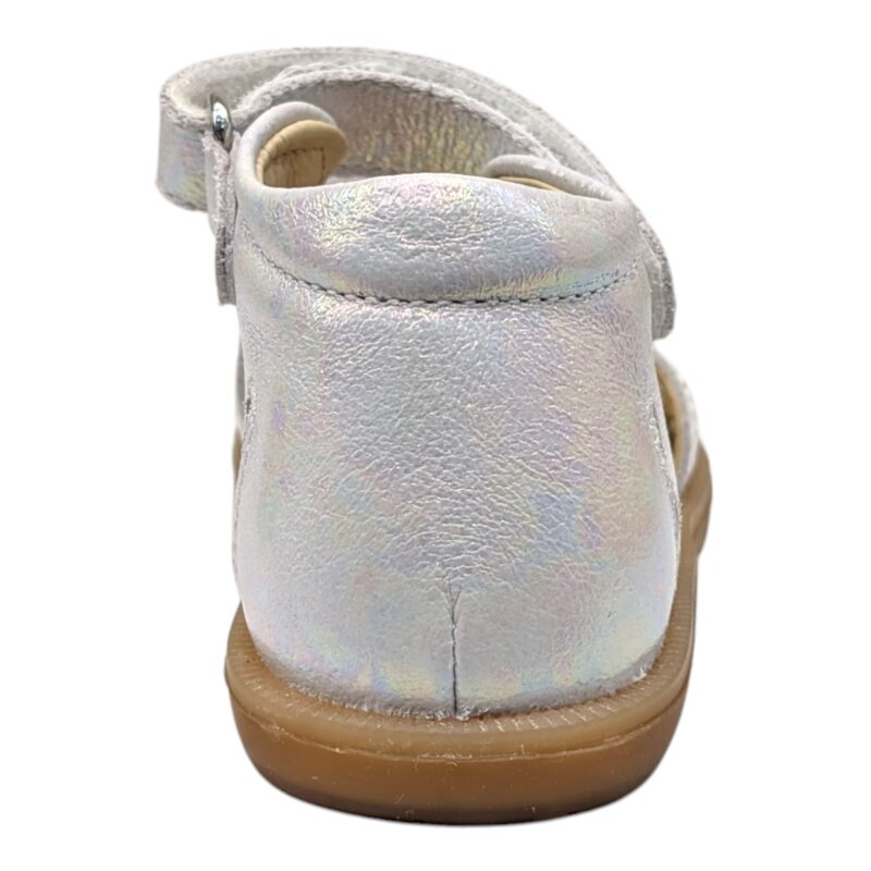 Sandalo ragazza white-fragola iridescent con doppio strappo - Naturino