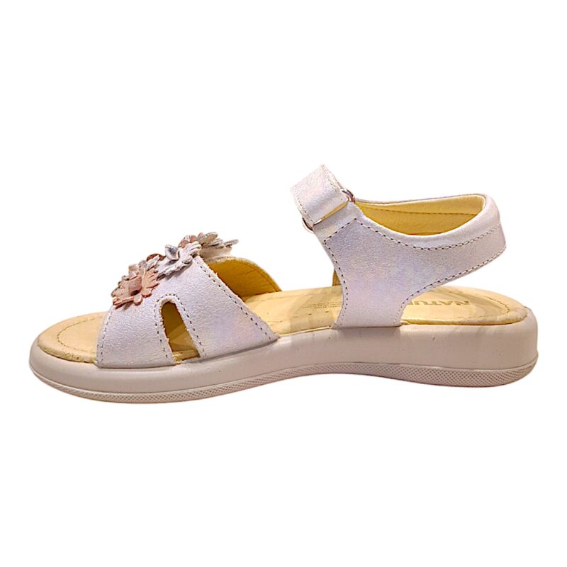 Sandalo ragazza white-pink iridescent con doppio strappo - Naturino