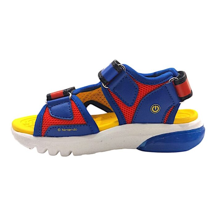 Sandalo ragazzo sportivo super mario royal-red con strappo e luci - Geox