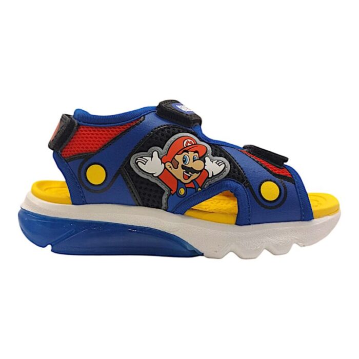 Sandalo ragazzo sportivo super mario royal-red con strappo e luci - Geox