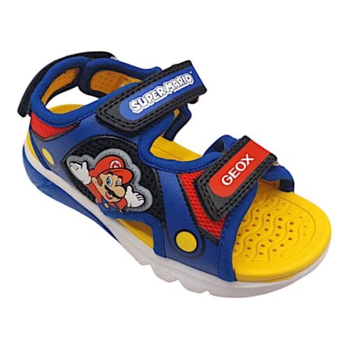Sandalo ragazzo sportivo super mario royal-red con strappo e luci - Geox