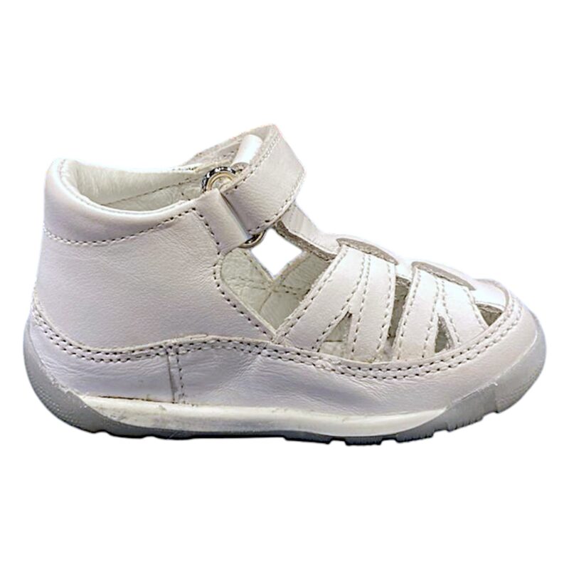 Sandalo ragnetto per bambina Mipos bianco con apertura a strappo – Falcotto 2 Sandalo ragnetto Mipos bianco con apertura a strappo – Falcotto