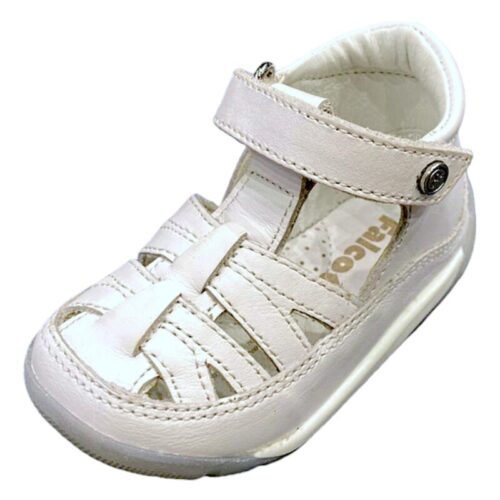 Sandalo ragnetto Mipos bianco con apertura a strappo – Falcotto