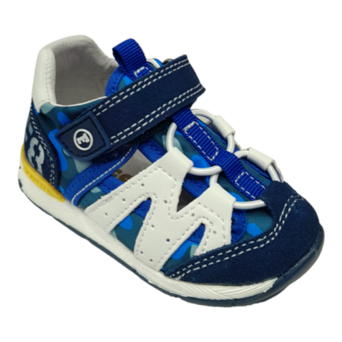 Sandalo ragnetto per bambino Gotcha blu-bianco con apertura a strappo – Falcotto