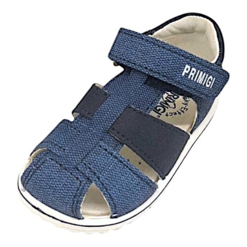 Sandalo ragnetto per bambino blu in denim con strappo – Primigi