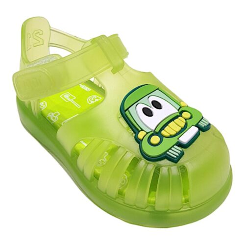 Sandalo ragnetto primi passi bambino in gomma verde con macchina e strappo - Igor