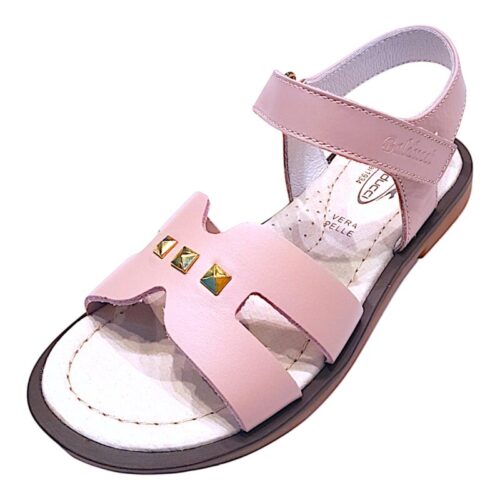 Sandalo rosa cipria per bambina-ragazza con applicazione dorata - Balducci