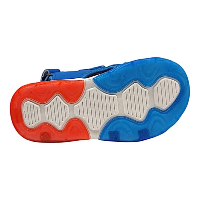 Sandalo sportivo bambino-ragazzo blu-rosso Spider-Man con luci e triplo strappo – Silver