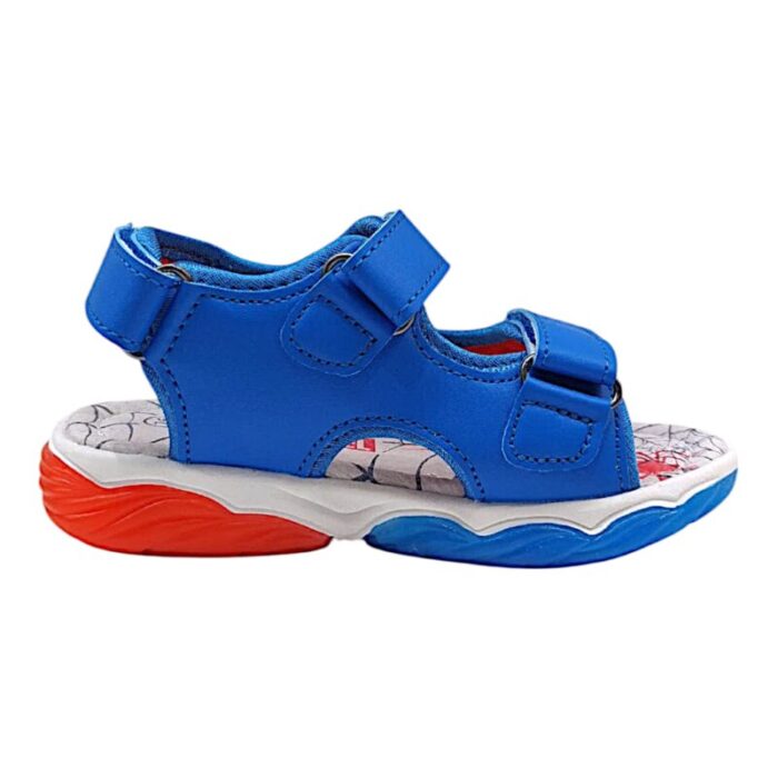Sandalo sportivo bambino-ragazzo blu-rosso Spider-Man con luci e triplo strappo – Silver