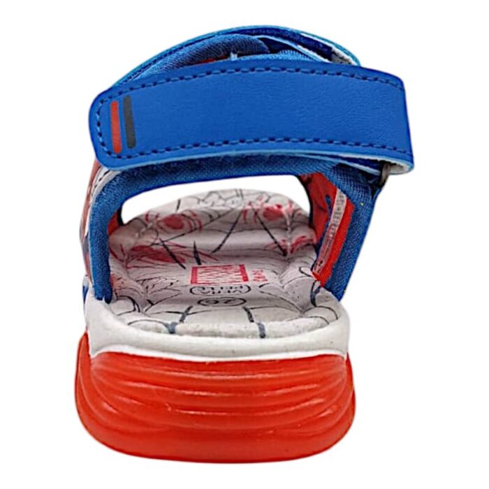 Sandalo sportivo bambino-ragazzo blu-rosso Spider-Man con luci e triplo strappo – Silver