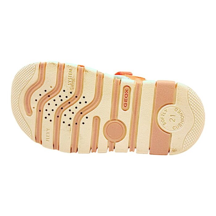 Sandalo sportivo bimba primi passi salmon-white con doppio strappo - Geox