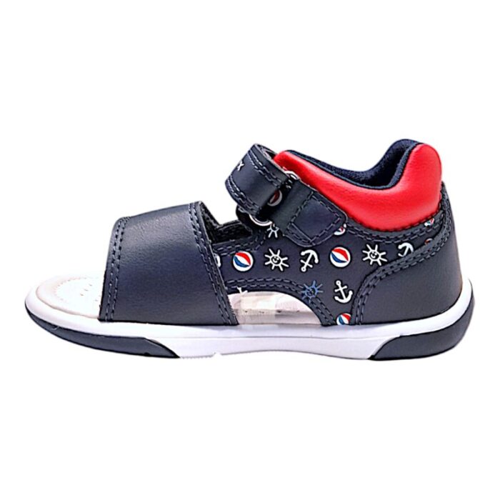 Sandalo sportivo bimbo primi passi navy-red con doppio strappo - Geox