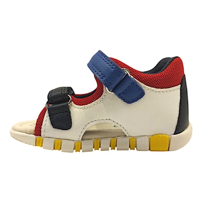 Sandalo sportivo bimbo primi passi white-royal con doppio strappo - Geox