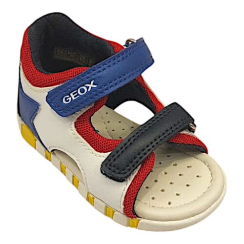 Sandalo sportivo bimbo primi passi white-royal con doppio strappo - Geox