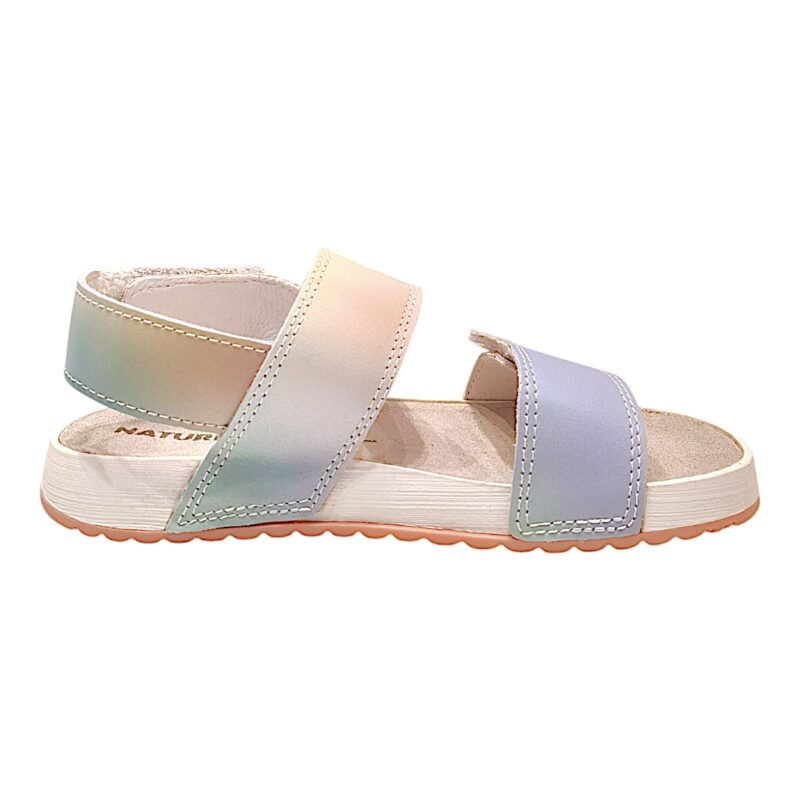 Sandalo sportivo ragazza pink-multicolor con doppio strappo