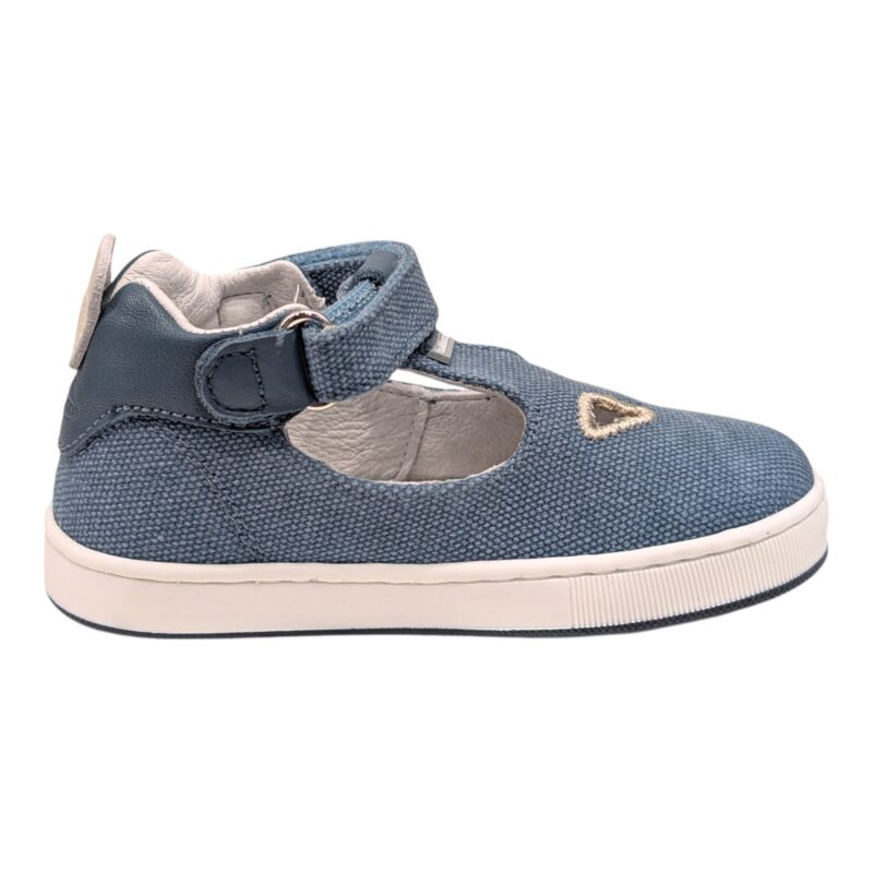 Sandalo unisex con occhietti in tessuto blu jeans - Balducci