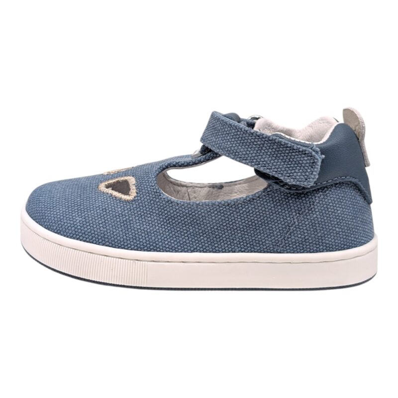 Sandalo unisex con occhietti in tessuto blu jeans - Balducci