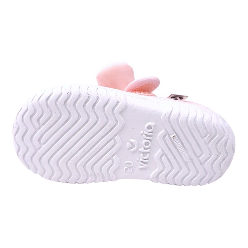 Scarpa ballerina per bambina primi passi di cotone rosa glitter con strappo e fiocchetto - Victoria