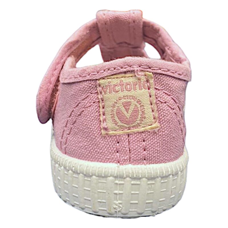 Scarpa ballerina rosa petalo in cotone con occhietti e chiusura a strappo - Victoria