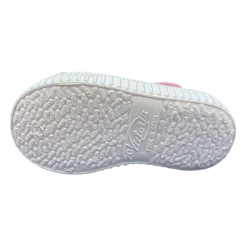 Scarpa ballerina rosa petalo in cotone con occhietti e chiusura a strappo - Victoria