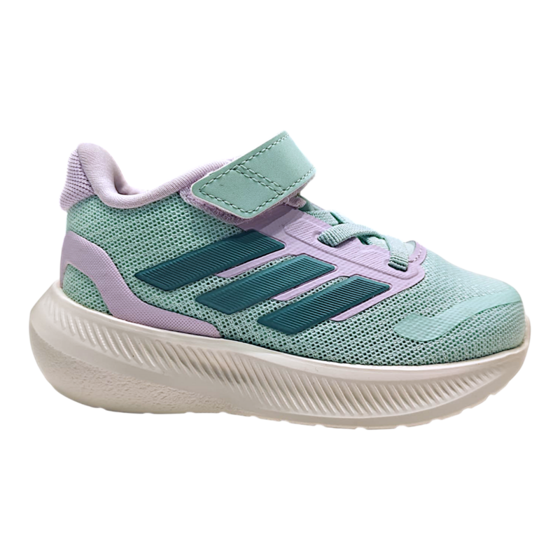 Scarpa da ginnastica retata lilla-verde acqua per bambina con strappo e lacci elastici – Adidas 2 Scarpa da ginnastica retata lilla-verde acqua per bambina con strappo e lacci elastici – Adidas