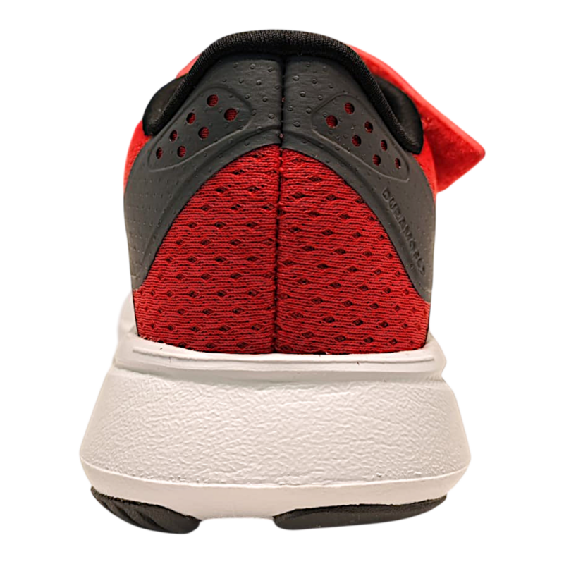 Scarpa da ginnastica retata rossa per bambino con dettagli argento e neri, strappo e lacci elastici – Adidas 4 Scarpa da ginnastica retata rossa per bambino con dettagli argento e neri, strappo e lacci elastici – Adidas