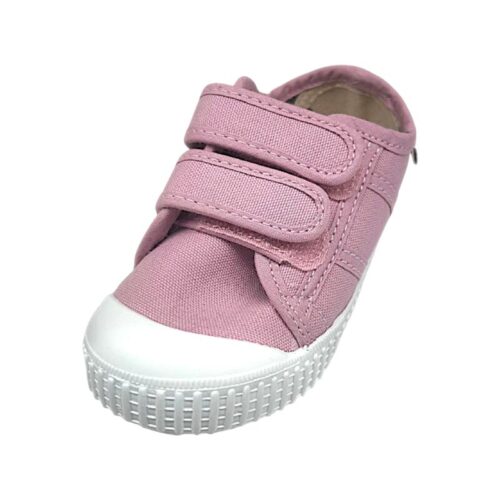 Scarpa da ginnastica rosa in cotone per bambina con due strappi frontali – Victoria