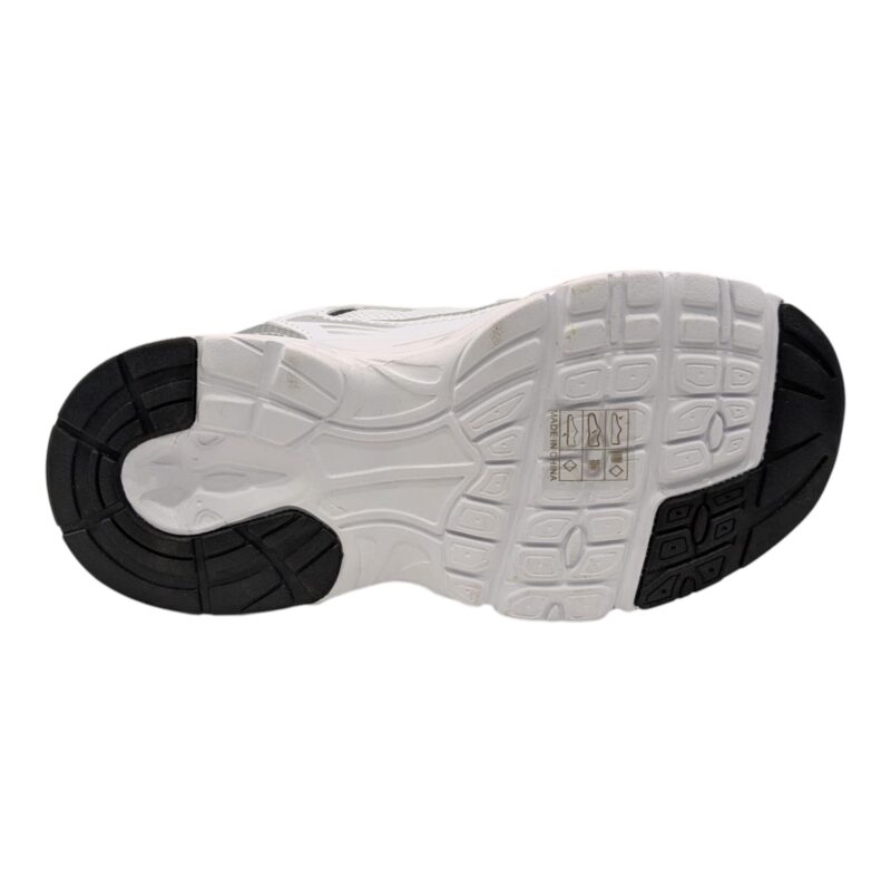 Scarpa da ginnastica unisex bianco-silver-nero con strappo e lacci elastici – Giardino d'Oro 5 Scarpa da ginnastica unisex bianco-silver-nero con strappo e lacci elastici – Giardino d'Oro