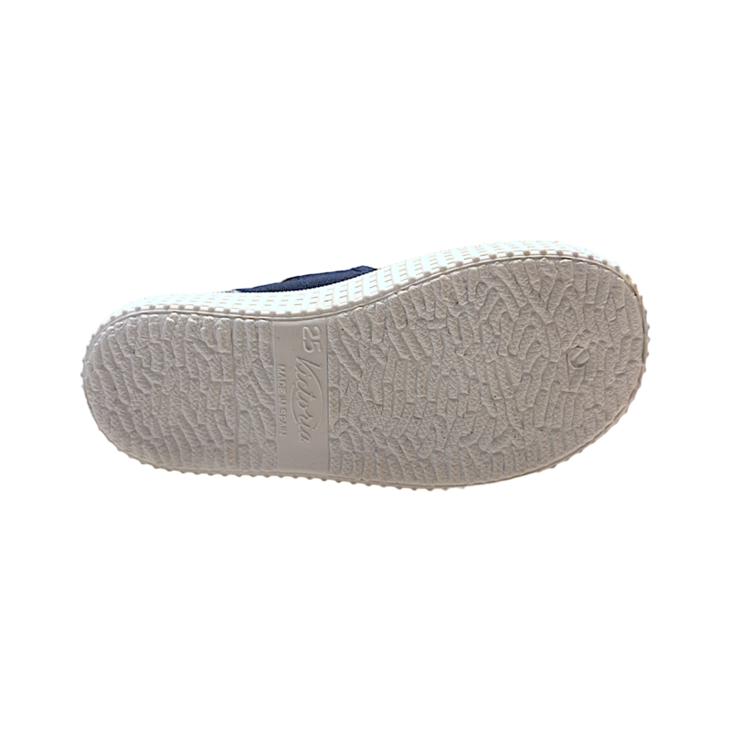 Scarpa di cotone ballerina blu marino con chiusura a strappo - Victoria