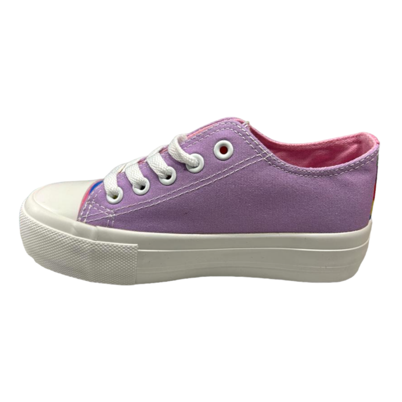 Scarpa ginnica Barbie per bambina violet in tessuto con lacci – Easy Shoes 3 Scarpa ginnica Barbie in tessuto violet per bambina con lacci elastici – Easy Shoes