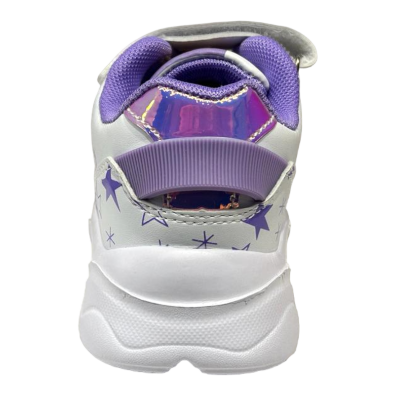 Scarpa ginnica Barbie per bambina bianca-glitter white-violet con strappo e lacci elastici – Easy Shoes 4 Scarpa ginnica Barbie per bambina bianca-glitter white-violet con strappo e lacci elastici – Easy Shoes