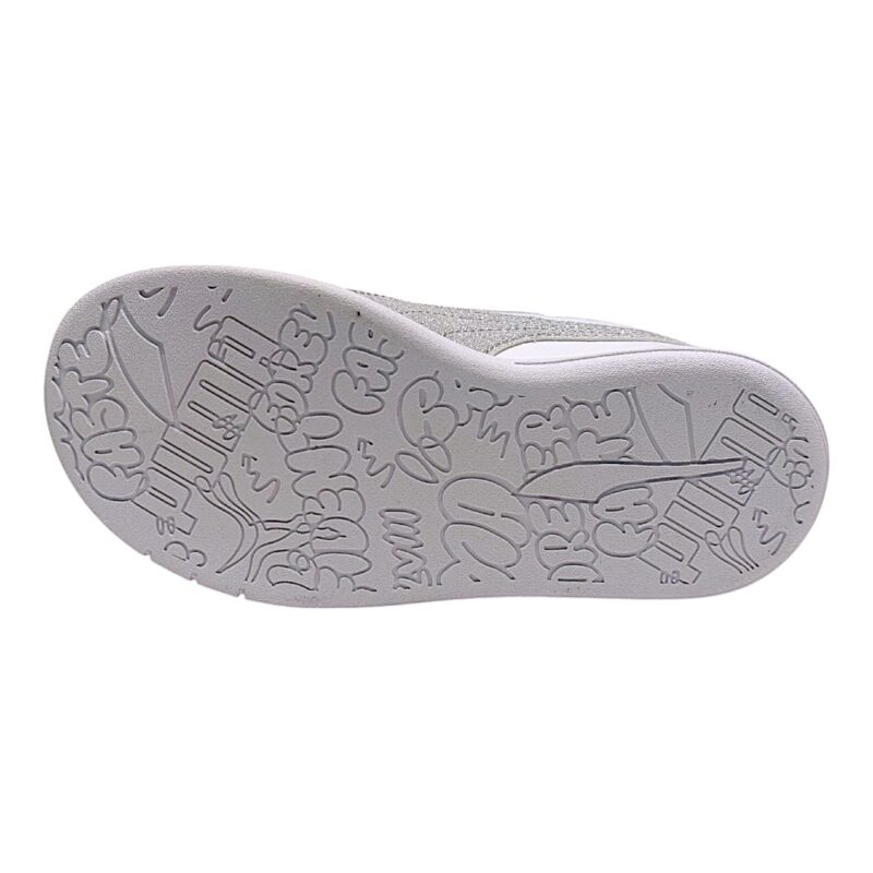 Scarpa ginnica bambina con strappi in similpelle white-silver (lojacono) - Puma