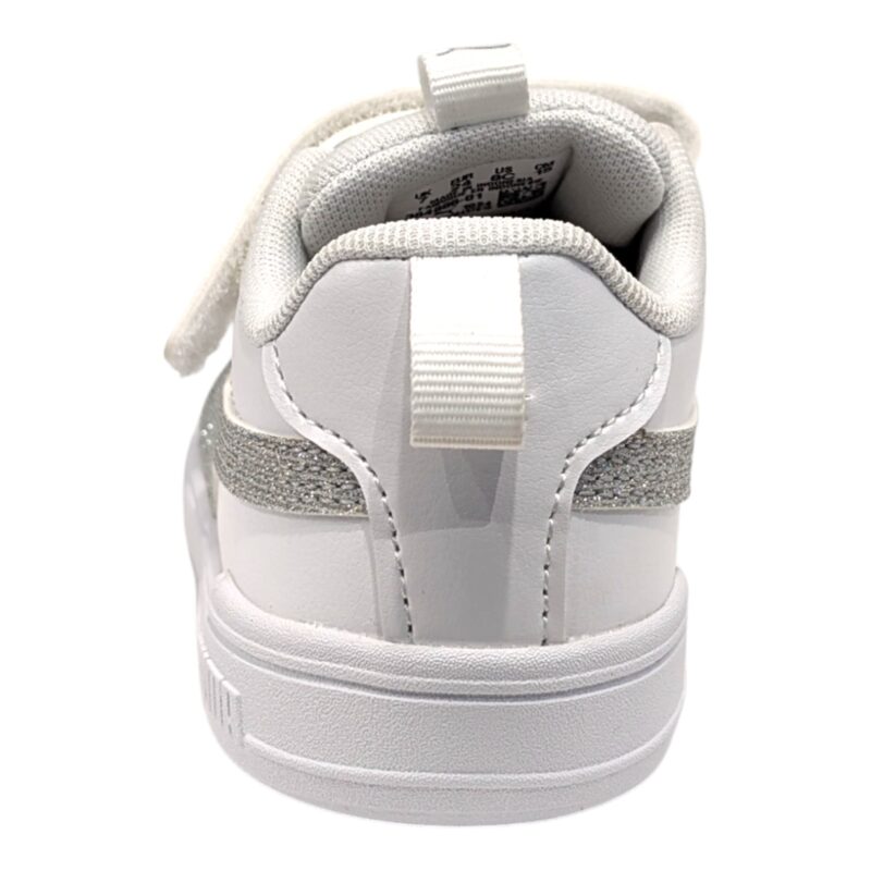 Scarpa ginnica bambina con strappi in similpelle white-silver (lojacono) - Puma