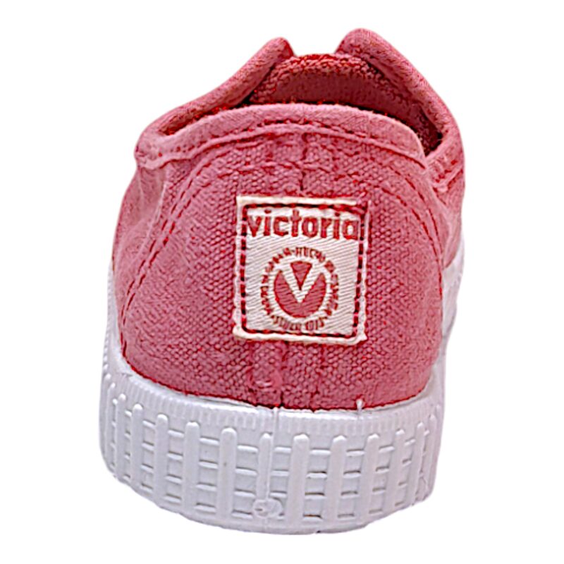 Scarpa ginnica bambina di cotone rosa fragola con elastico senza lacci - Victoria