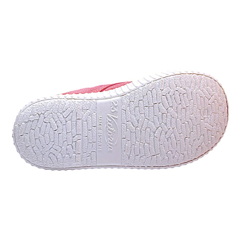 Scarpa ginnica bambina di cotone rosa fragola con elastico senza lacci - Victoria