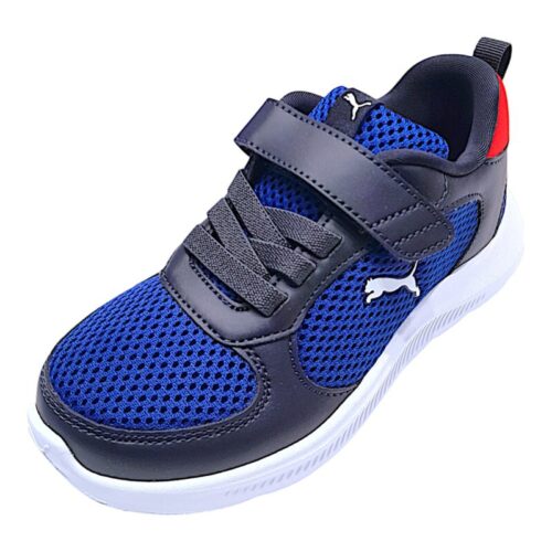 Scarpa ginnica bambino con strappo e lacci elastici navy-white-royal (lojacono) - Puma